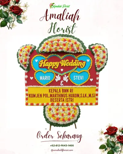 Karangan Papan Bunga Pernikahan di Padang Matinggi